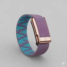 New Whoop MG/5.0 Band - Pink with Blue - Rose Gold Clasp/Hook/Link -  Whoop Logo
