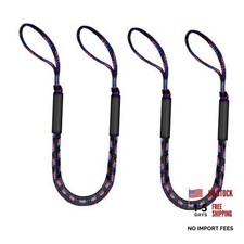 4FT Bungee Dock Line for Boats   Shock-Absorbing Elastic 4ft black, red  blue