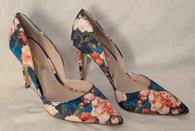 Louise et Cie Blue Pink Floral Pointy Toe High Heel Pump Dress Shoes Size 6  | eBay