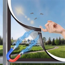 Fliegengitter Fenster Magnet,130x150cm DIY Insektenschutz ohne Bohren, Magnet...