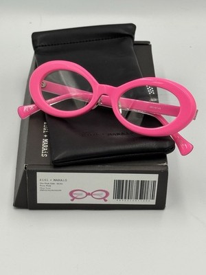 ZiGi + MARAiS ELSA Neon Pink Oval Eyeglasses 49-19-145 Clear Lens New in Box