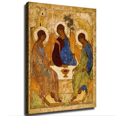 Holy Trinity Catholic By Andrei Rublev Poster Canvas Wall Art Painting 