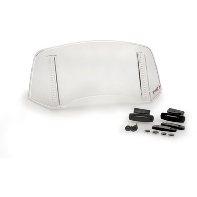 Puig 2.0 Multi-Adjustable Windscreen Visor - Clear, Drill-Through Style / 300mm