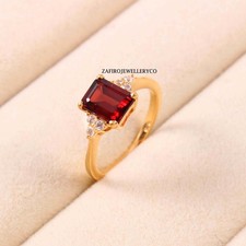 Natural Garnet Ring, 925 Sterling Silver, Engagement Ring, Promise Ring,