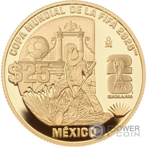 FIFA WORLD CUP Guadalajara Gold Coin 25 Peso Mexico 2026