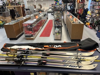 Vintage Hart Freestyle USA Skis 200 Salomon S337 Bindings Pair of Two with Bag