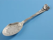 Sterling Silver Wallace Souvenir Spoon Clam Shell Seaweed Nautical ~ Chicago