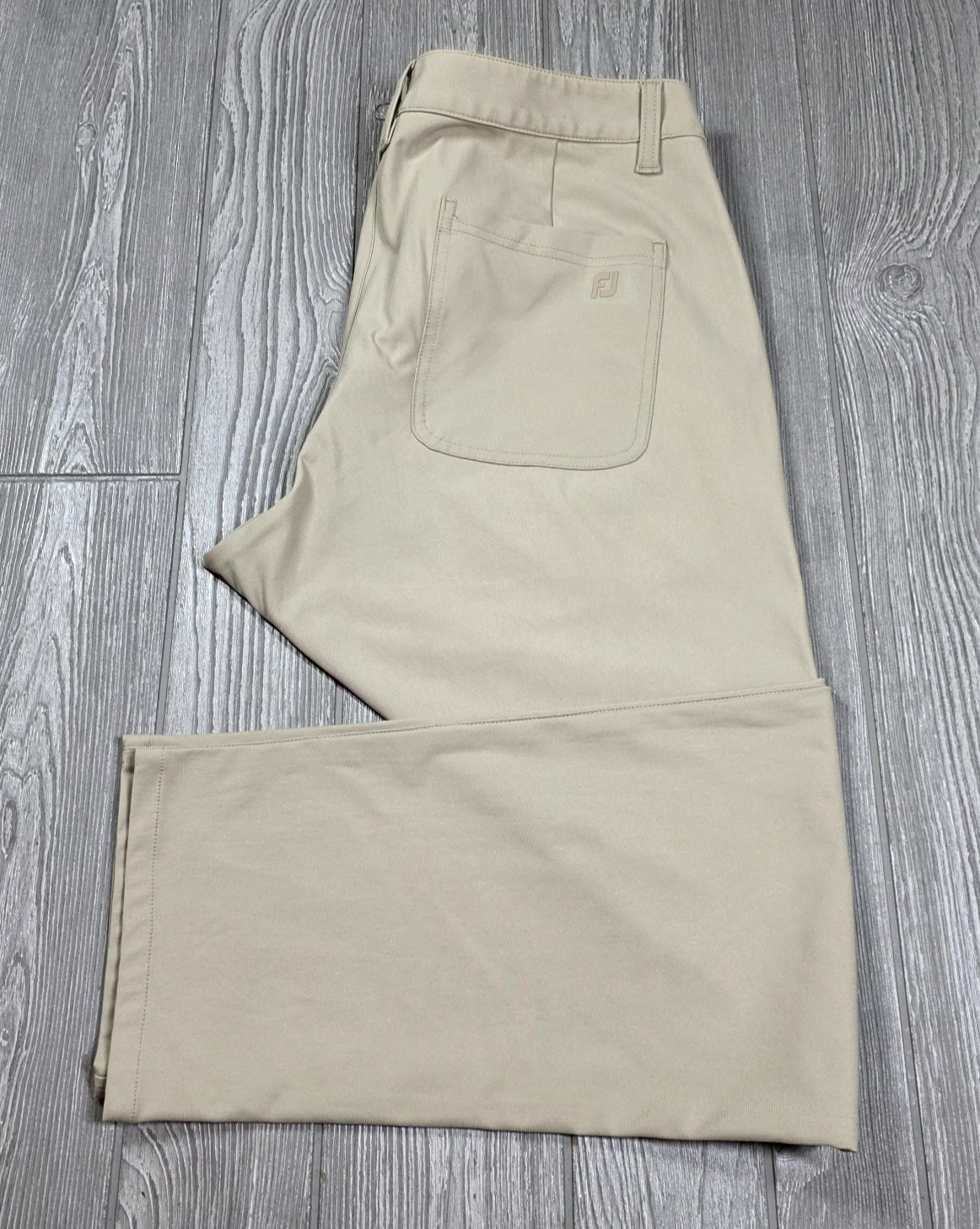 FootJoy FJ Pants Men 36x32 Beige Athletic 5 Pocket Performance Golf Chino