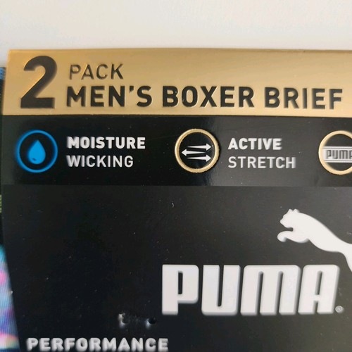 2 Pair PUMA Boxer Briefs, Men's Size XL blue/multicolor Underwear A6 - Picture 3 of 8