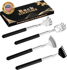 4 Pack Different Back Scratcher Portable Telescoping with Rubber Handles, Extend