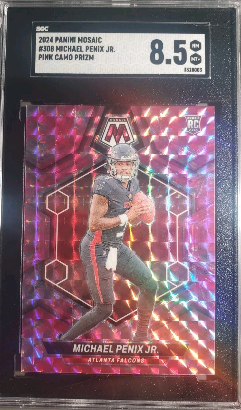 2024 Panini Mosaic Rookies Michael Penix Jr. #308 Pink Camo Prizm (RC) PSA 10