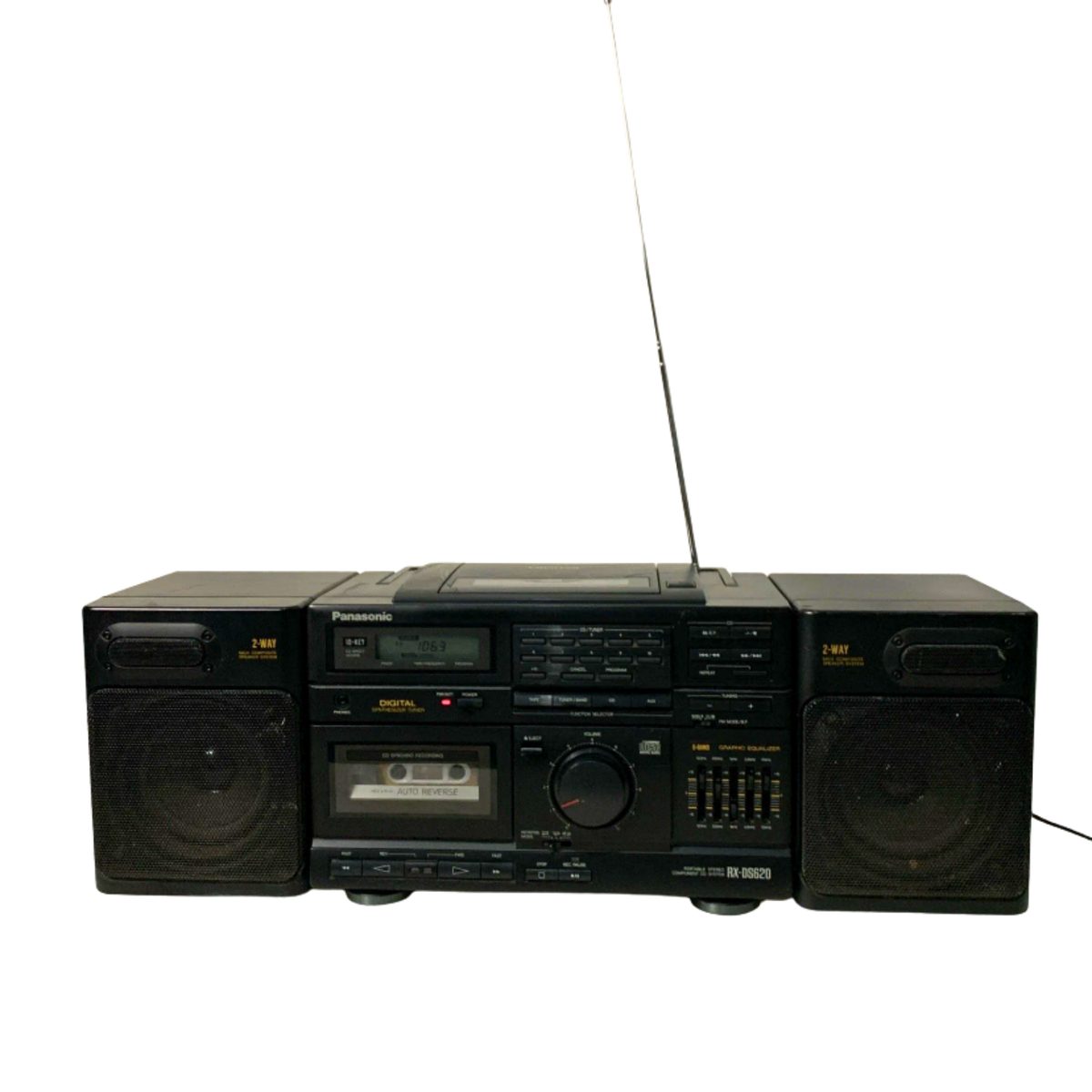 Panasonic Portable Stereo Boombox Rx-ds620 1991 W/ Detachable