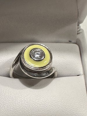 KAMELEON .925 Sterling Silver Twist Ring KR011 with Lime Halo KJP434 Pop