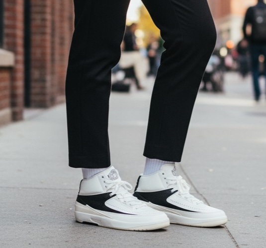 NIKE AIR JORDAN RETRO 2 Leather Women Sneaker Shoes White Black