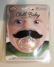 Fred 0-6 Months Pacifier Chill Baby Mustache Funny Novelty BPA Free NEW SEALED