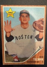 1962 Topps Bob Tillman #368 Rookie Card Boston Red Sox Baseball Card. rookie card picture