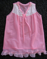 Nachthemd Negligee Babydoll Spitze 50er /  60er Jahre Vintage, rosa, Gr  44 / 46