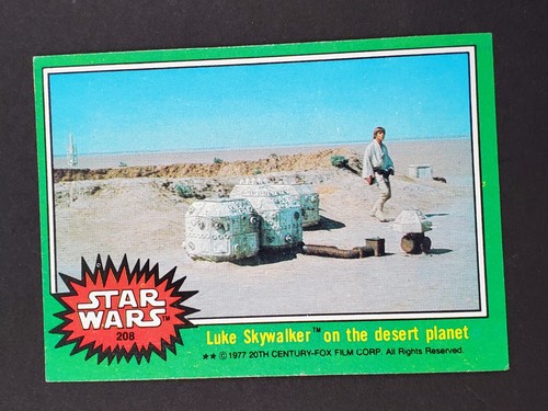 1977 Topps Star Wars #208 Luke Skywalker on the desert planet — Raw