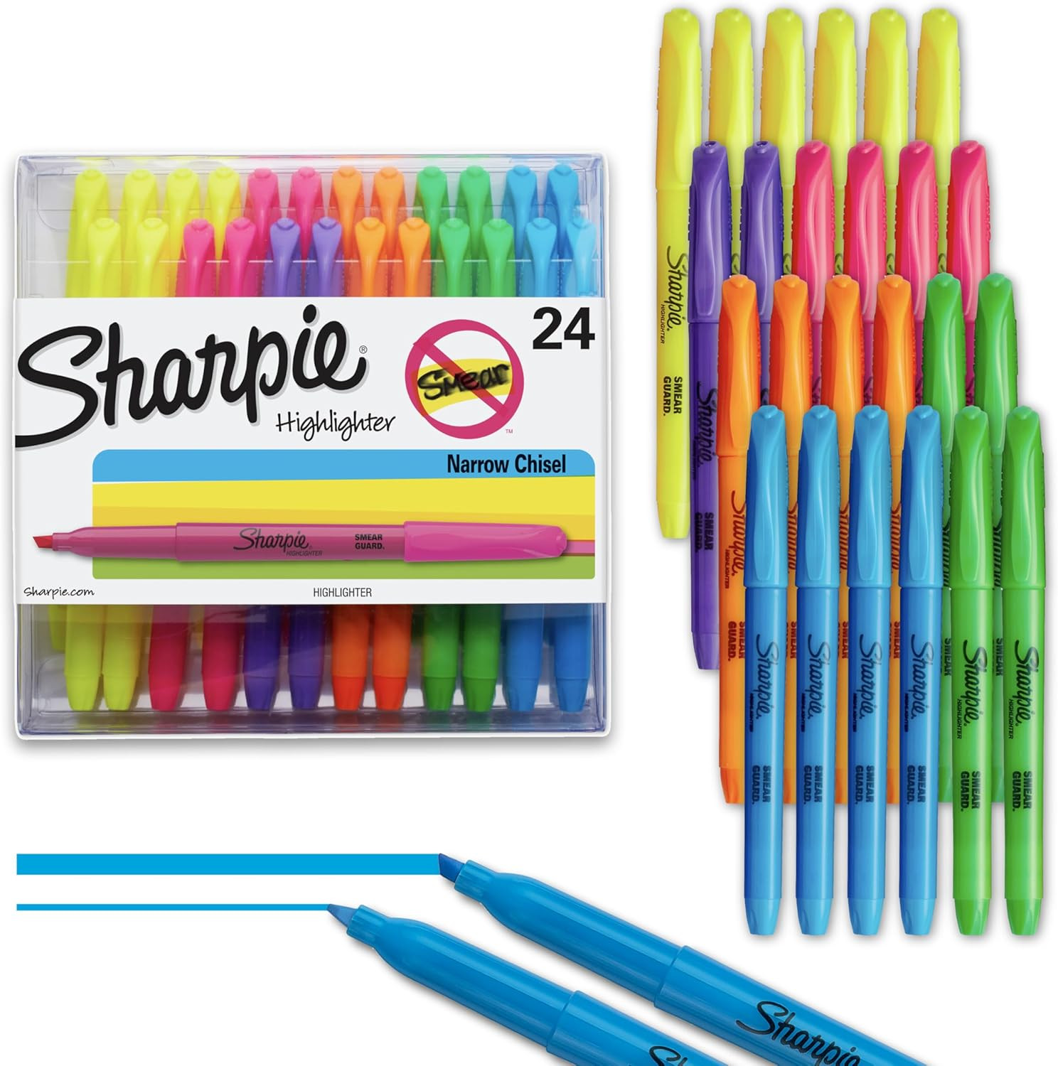 Sharpie Pocket Highlighters Chisel Tip Assorted Colors 24 Count