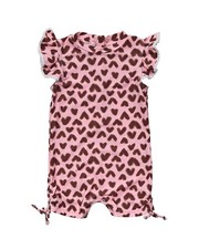 Snapper Rock Wild Love Flutter Sleeve Sunsuit Pink 0