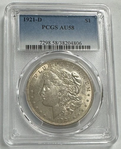 1921-D Morgan Silver Dollar PCGS AU58