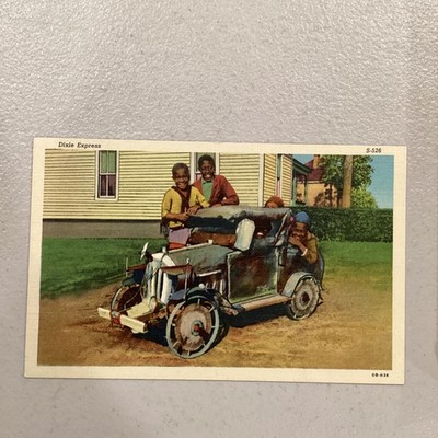 Dixie Express Comical Makeshift Kids Car Vintage Postcard