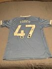 Phil Foden Signed Manchester City Soccer Jersey #47 with Beckett COA