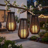 Solarlampe AußEnleuchte Laterne Led HäNgelampe Feuereffekt Gartendeko 3Er Set