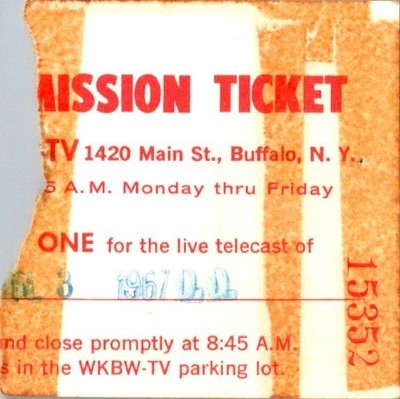 1967 WKBW-TV Buffalo NY Mission Ticket Live Audience TV Broadcast 3