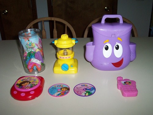 Dora the Explorer Music Player & Light & Sounds Lantern & Talking Backpack Lot