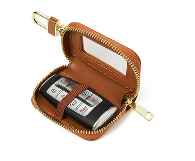 Kakao Friends Ryna & Choonsik Leather Car Smart Key Case Brown