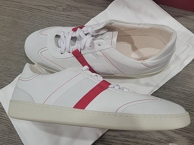 Salvatore Ferragamo Mens Garda Low White Red Sneaker 11.5 M NEW
