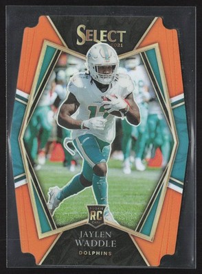 2021 Panini Select #148 Jaylen Waddle Orange Prizm Die Cut #/249