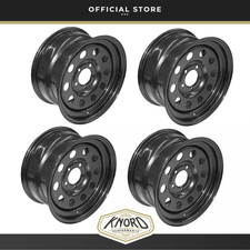 LAND ROVER DISCOVERY 2 TD5 V8 BLACK MODULAR 8x16 STEEL WHEELS x4 ET25 TERRAFIRMA