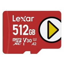 Lexar 512GB PLAY micro SD Card, UHS-I, C10, U3, V30, A2, Full HD, 4K, Up to