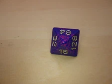 Speckled Purple D8 (Eight-Sided) Doubling Cube Die Tabletop Gaming RPG Roleplay