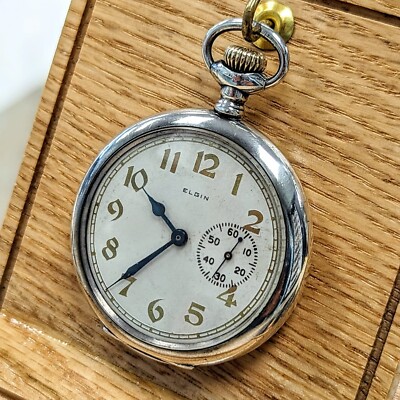 Elgin SS pocket watch early 1900s Antique ELGIN Pocket Watch Grade No. 294 Model No. 5 Size 18  main image 4