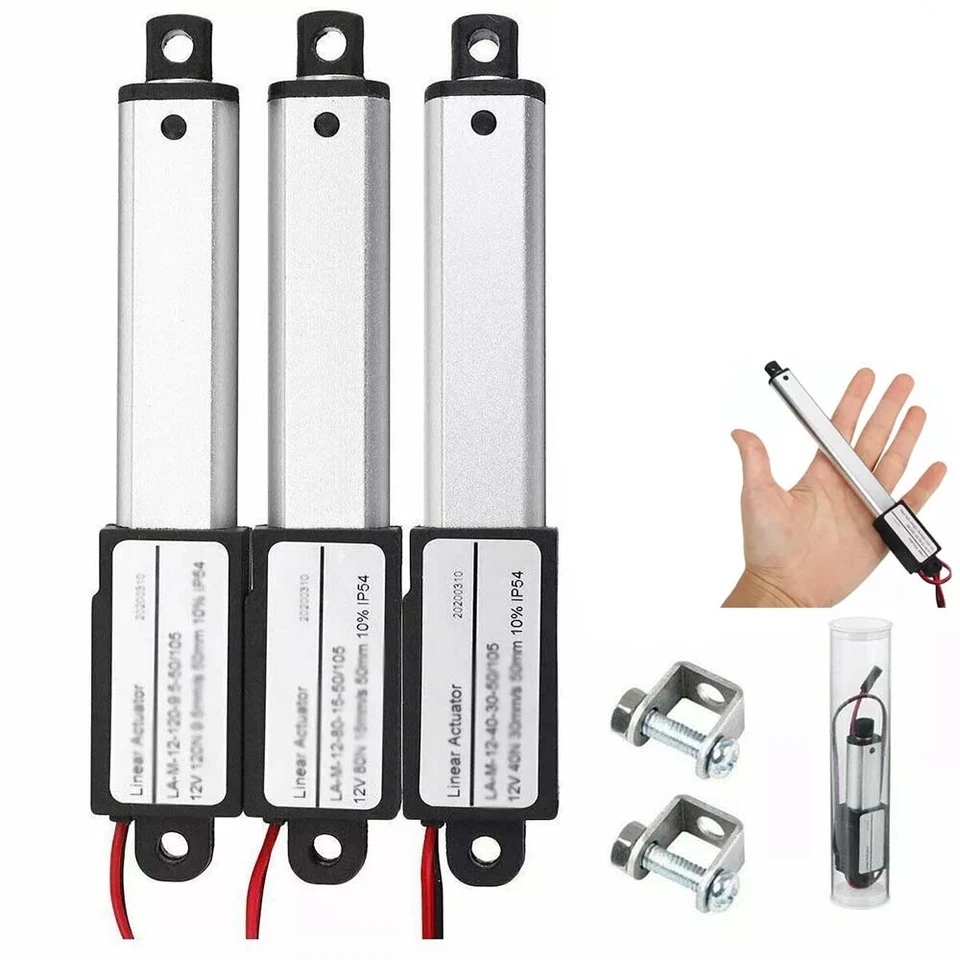 DC12V Electric Mini Linear Actuator 0.4" 0.8" 1.2" 2" 4" 6" 8" Fast 5mm/s-188N - Image 2 of 4