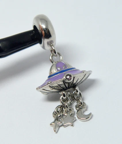 925 STERLING SILVER UFO ALIEN SPACE SHIP PENDANT