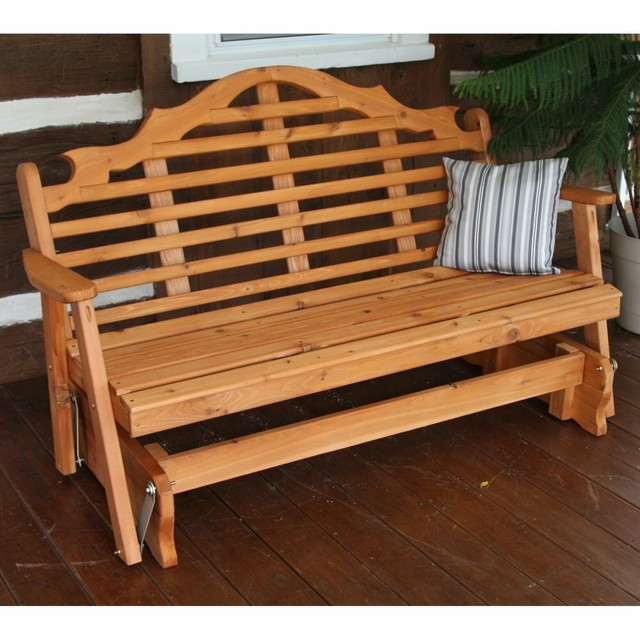 A L Furniture Western Red Cedar Marlboro Outdoor Loveseat Glider
