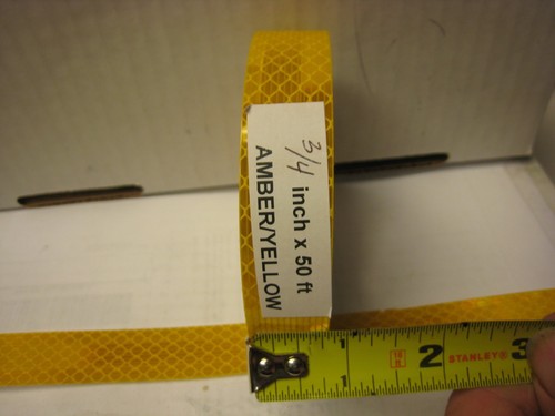 AMBER YELLOW Reflective Conspicuity Tape 3/4" x 50 ft - Picture 3 of 3