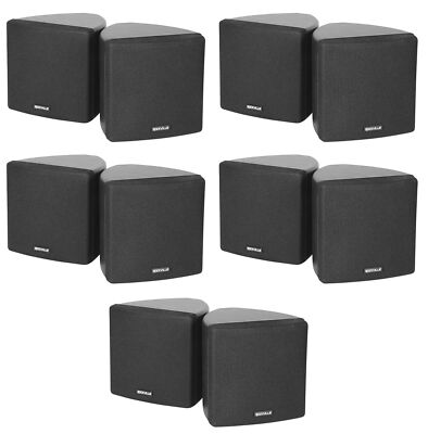 10) Rockville Cube 3.5'' 30w RMS Black Home Theater Wall Speakers+Swivel Brackets