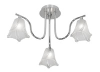 Oaks Lighting Luxe 3 Arm Ceiling Fitting In Polished Chrome Finish Complete W... Oaks Lighting Luxe 3 Arm Ceiling Fitting In Polished Chrome Finish Complete W...