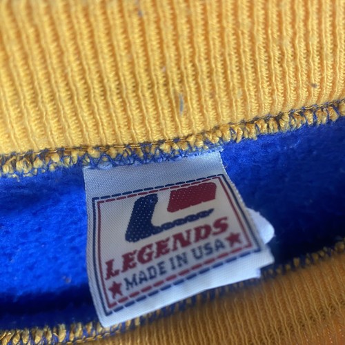 Vintage 90's St. Louis Rams Sweatshirt Blue Gold Helmet Legends Men's XL + - Picture 4 of 5