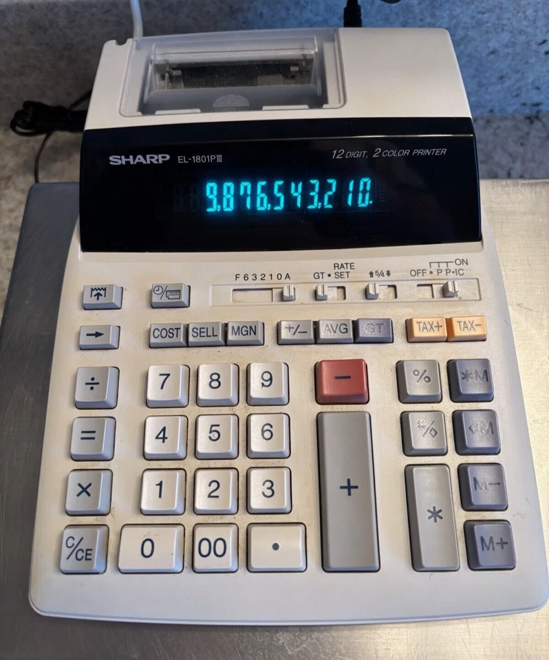 Sharp EL-1801P III Plug in Printing Calculator 12 Digit Tested - Image 2 of 4