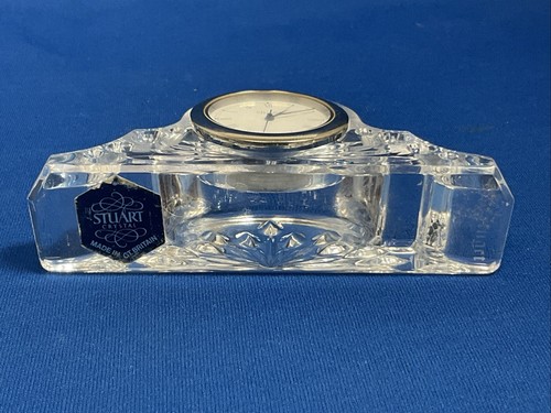 STUART Crystal Miniature Glass Mantel Clock - Decorative Cut Glass Design - Picture 4 of 11