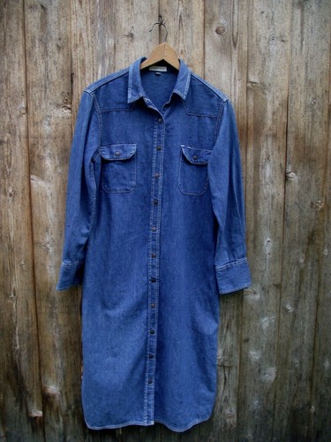 BLUE DENIM SHIRT DRESS SIZE 