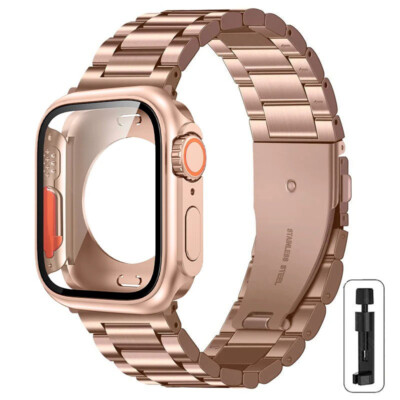 Stainless Steel Band +Case For Apple Watch iWatch 9 8 7 6 5 4 SE 41/40/44/45mm
