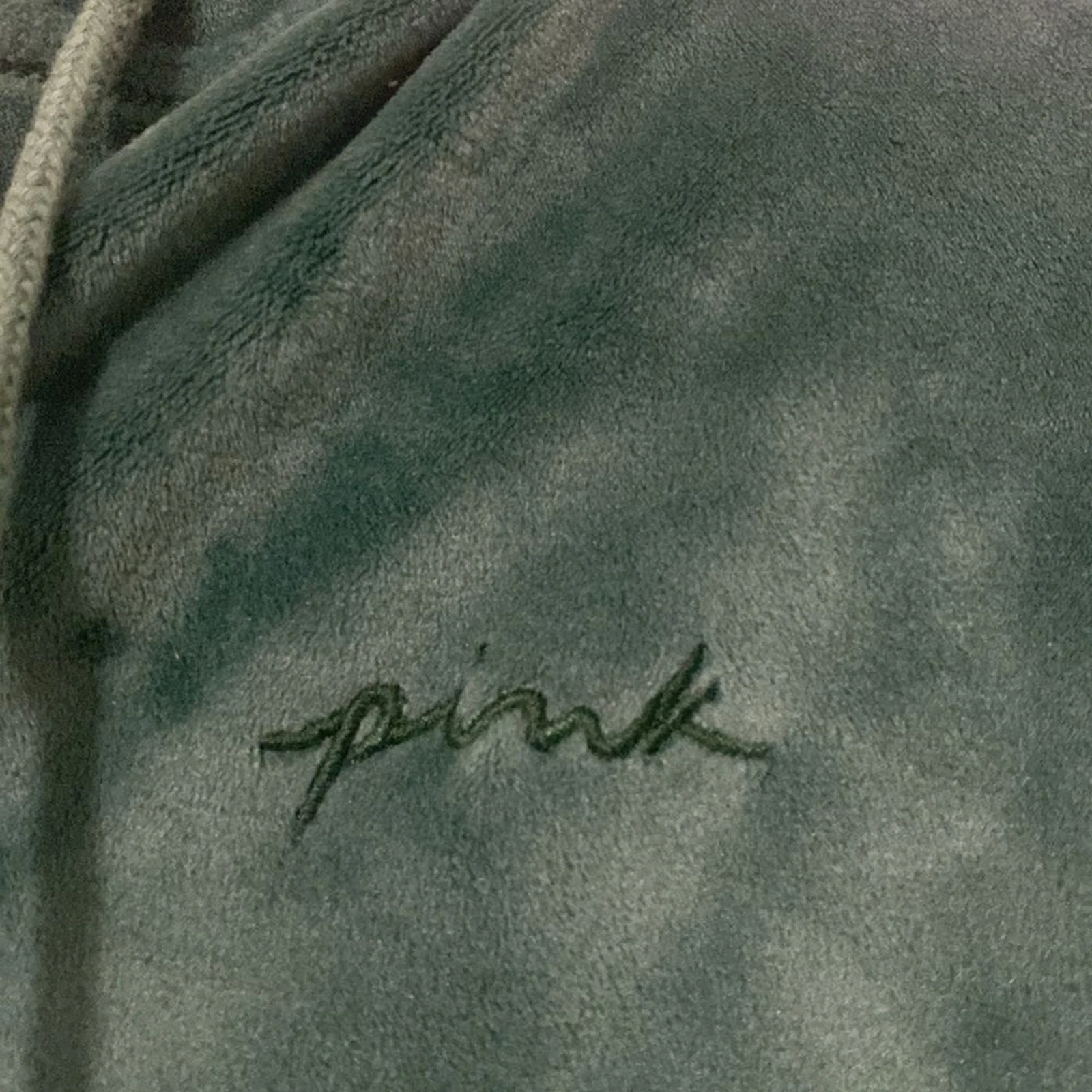 UNDERCOVER Felpa ROSA Victoria’s Secret in velluto e velluto con cappuccio e zip intera Taglia L