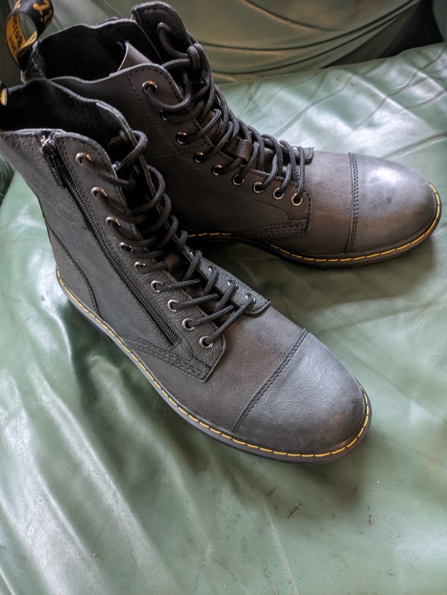 Dr Martens Grey Boots 9 Eye Zip Up Denton See Details | eBay